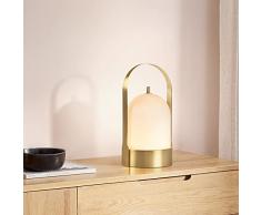 Lampada da Comodino Portatile LED Ricaricabile Lampade da Tavolo da Esterni Dimmerabile Cavo USB-C Lampada da Giardino Portatile Manico in Metallo Ramato per Interni ed Esterni Luce Notturna Lampada