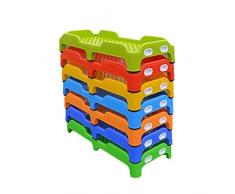 Letti Lettino per Bambini in Plastica PP, Lettini per Bambini, Adatto per Asilo Nido E Scuola Materna, Stoccaggio Impilabile, Salva Spazio (Color : Blue)