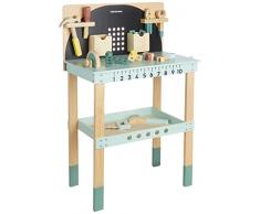 Beeloom - LALATOOLS Banco da lavoro per falegnami, officina meccanica giocattolo simbolico, attrezzi in legno naturale, set per bambini
