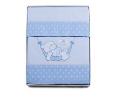 PEKITAS Bebe Set di lenzuola strette 3 pezzi per Miniculle 50 x 80 cm 100% cotone prodotto in Spagna Blu