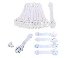 Chiusura Sicurezza Bambini Bebè Fascia Blocca Serrature Armadietto Cassetto Armadio Guardaroba Frigorifero Resistenti Adesivi Extra Forte Resistenti Installazione Veloce Casa