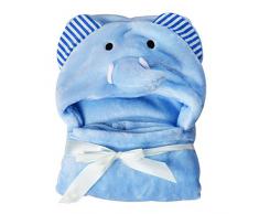 LNIMIKIY Asciugamani con cappuccio in morbido pile corallo caldo telo da bagno, ultra morbido ed extra large, per neonati e ragazzi, 0-24 mesi