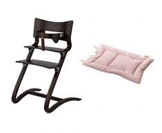 Leander – Sedia in legno di noce – Seggiolone – Sedia per Bambini/Adulti Sedia con il bambino cinghia + Cuscino Soft Pink