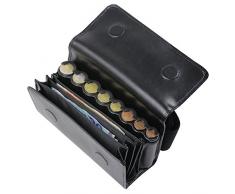 HMF 48830-02 Borsa da Cameriere, Portafoglio di cameriere, incl. fasciatoio di monete per Euro e cintura di trasporto da 20,5 x 6,5 x 10 cm, nero