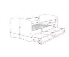 Children's Beds Home Letto singolo BabyDreams - Per bambini Bambini Toddler Junior 140x70 160x80 180x80 NESSUN CASSETTO E NESSUN MATERASSO INCLUSO (faggio, 160x80)