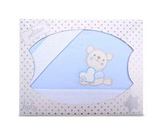 PEKITAS Set lenzuola 100% Cotone Sottili Culla 60x120cm 3 pezzi lenzuolo di sotto+lenzuolo+federa (orsetto Love Blu)