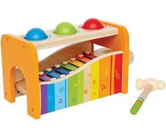 Hape Banco Delle Palline con Xilofono - Premiato Come Giocattolo Musicale di Legno Resistente per i Bambini Piccoli, Multifunzionale e Dai Colori Luccenti
