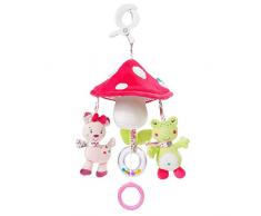 Fehn 076530 Fungo. Mini giostrina musicale portatile, con carillon da agganciare al passeggino o al seggiolino dellauto, melodia Guter mond, per neonati e bambini da 0+ mesi