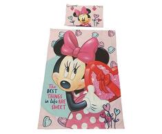 Tessili per la casa Disney per Bambini, Set di Biancheria da Letto con Motivi di Frozen, Cars, Winnie The Pooh e Minnie Mouse, Biancheria da Letto per Ragazzi e Ragazze (Minnie Mouse Il Migliore)