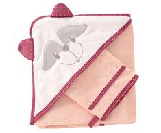 Set asciugamano da bagno rosa per neonati 70 x 70 cm 2 pezzi