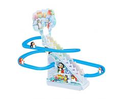 Harilla Giocattoli elettrici per scivoli a pista di pinguino con luci Giochi per bambini con scivolo a pinguino Scale giocattolo per pinguino piccolo per, 3 Pinguino