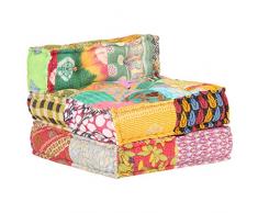 Homgoday Pouf Modulare in Tessuto Patchwork, Comoda Divano Letto Cuscino, Divano Cameretta, Soggiorno Divanoletto, Divano da Terra per Soggiorno, Balcone, Camera da Letto