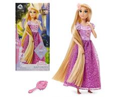 Disney Store bambola ufficiale classica per bambini Rapunzel, intrecciata, 29 cm, include spazzola con dettagli modellati, posizionabile in abito scintillante - Per bimbi dai 3 anni in su