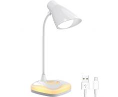 Gobikey Lampada da Scrivania, Lampada da Tavolo Touch Control, Lampada da Tavolo Ricaricabile con 3 Luminosità, Lampada da Tavolo senza Fili, Lampada LED da Tavolo, Luce Calda alla Base