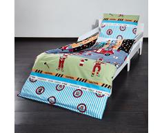 Lumaland premium biancheria da letto per bambini copripiumino 80 x 80 cm e federa 35 x 40 Pompieri