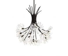 Lampadario per la casa Lampadario moderno Art Déco LED in cristallo Hardware Dente di leone Lampade a sospensione dorate Illuminazione decorativa Lampada a sospensione (Color : Black)