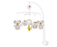 Fehn, giostrina musicale mobile Australia con carillon e graziosi animali, colore grigio dolce, per bambini da 0 a 5 mesi, altezza di 65 cm, diametro di 40 cm