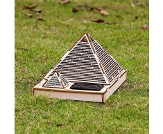 OULII montaggio fai da te divertente fresco colorato dipinto edificio 3D in legno "grande piramide di Cheope" modello giocattolo educativo con 5 colori cambiando LED luci solari