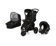Hauck 312339 Viper Trio Set Passeggino a Tre Ruote con Navicella e Seggiolino Auto, Nero (Caviar)