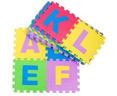 Tappeto Puzzle Certificato CE Gomma Antiscivolo Pieghevole Lettere Neonato Bambino Componibile Bimbi Gattonare Morbido Tappetino Pavimento Isolante Impermeabile Multicolore Soffice Schiuma Eva Testato