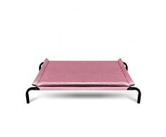 AYCC Letto per Animali, Cuccia in Ferro Battuto, Lettino da Campeggio, Attrezzatura da Viaggio, Struttura in Acciaio, Portatile, Facile da Pulire, Articoli per Animali Domestici,Pink-M