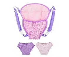 LSYYSL 1 trasportino per bambole con 2 mutandine per bambola, zaino per bambole con cinghie regolabili, marsupio per bambole, zaino per bambole in cotone, per bambole da 40,5 cm.