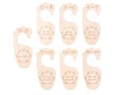 SAVITA 7 Pezzi Divisori per Armadio per Bambini, Baby Grucce Divisori Bebè Divisori Abbigliamento da Neonati a 24 Mesi Divisori in Legno Organizer per Guardaroba per Neonati di Vestiti per Neonati