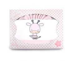 PEKITAS: Parure di lenzuola di flanella per neonati. Set di 3 pezzi per lettino da 60 x 120 cm, 100% cotone, prodotto in Portogallo. Cuna Giraffa-rosa