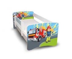 Best For Kids - Lettino per bambini, 90 x 180 cm, con protezione anti-caduta, design 44