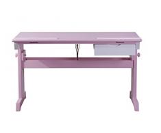 SixBros. Scrivania per bambini massiccio pino fuchsia/bianco RD00177-1/1872