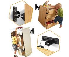 SYOSIN - Set di 6 cinghie per mobili per bambini, antiribaltamento per scaffali, comò e armadi, sicurezza per bambini