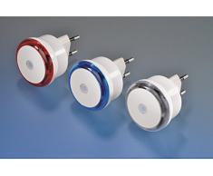 Hama luce notturna a LED, sensore per accensione al crepuscolo, a risparmio energetico, da presa, solo 0,8 W, blu, blue