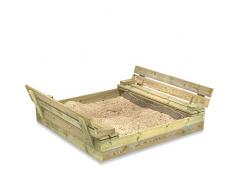 WICKEY Sabbiera Flip 120 x 125 cm Sabbiera per bambini con coperchio