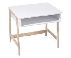 Atmosphera Scrivania in legno per bambini - Pratico e intelligente - Stile scandinavo - Colore: BIANCO e LEGNO naturale
