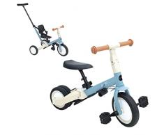Olmitos - Triciclo evolutivo bambino 5 in 1 GYRO - Bicicletta Bambini da 1 anno a 5 anni - Da triciclo a bicicletta con o senza pedali - Adattabile e trasformabile (blu)