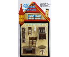 Miniatura Per Casa Delle Bambole 1:48 In Scala In Plastica Sala Da Pranzo Mobili Set Suite