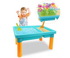 RedCrab 3 in 1 Tavolo da Gioco per Fiori da Giardino con Acqua di Sabbia Set di Giocattoli da Esterno per Bambini, DIY Bouquet Set Tavolo da attività Bambini Tavolo da Gioco da Spiaggia Giocattoli