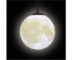 KRUIHAN Lampada Luna Soffitto,Lampada da Soffitto Sospesa,Lampada Plafoniera Luna,Lampadario a Sospensione Luna,Lampadari Camera Letto,Lampadari Cameretta Bambino,(Lampadina Non è Inclusa),22cm