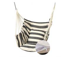 Sedia Dondolo Sospesa Sedile Oscillante con Corda Sospesa con 2 Cuscini per Patio E Giardino Esterno/Interno (Zebra)