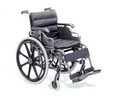 GIMA 27717 Carrozzina Deluxe, Seduta 46 cm, Tessuto Nero