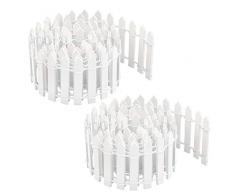 2 Pezzi Mini Recinzione per Giardino,Recinto per Albero di Natale 90cm x 5cm Recinzione Albero di Natale Bambini Mini Recinzione in Legno Fai da Te Decorazione Ornamenti Pianta Vasi Bonsai(Bianco)