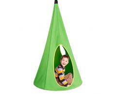 COSTWAY Amaca per Bambini Amaca Sedia Sospesa, Kit Completo, Perfetta per Interno Esterno, fino a 115kg (Verde)