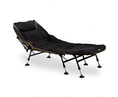 CampFeuer Lettino alla carpa, XXL, 210 x 85 x 45-60 cm, regolabile in altezza e stabile, con 8 gambe, pieghevole, da campeggio, alla carpa, da campo, comodo e imbottito