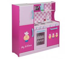 Froggy cucina giocattolo per bambina bambini bimbi cucina gioco legno grande 105 x 100 x 30 cm Rosa