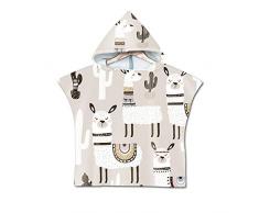 Chickwin Asciugamano Poncho Bambino, Cartone Animato Kids Accappatoio Microfibra Asciugatura da Bagno con Cappuccio Asciugatura Rapida per Spiaggia Bagno (Vacanza Romana,60 * 80cm)