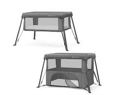 Kinderkraft CAMI Culla Neonato fino 3 Anni, Lettino da campeggio per bambini, Box bambini, Lettino da viaggio, Regolabile in altezza 2 livelli, Borsa da viaggio include, Pieghevole facilmente, Grigio