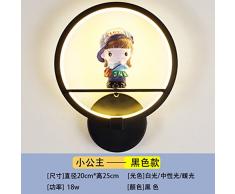 Self-My Lampada Da Parete Il Nordic Led Stile Letto Camera Da Letto Scale Corridoi Resina Acrilica In Tutto Il Soggiorno, La Principessina - Nero - Wu Ji Dimming