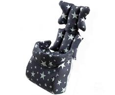 Cuscino Passeggino Universale, Lelestar Cuscino Riduttore di Cotone Copriseduta per Seggiolone Confortevole Riduttore Seggiolino per Auto, Carrozzina Protezione di Corpo (Nero Sacco)