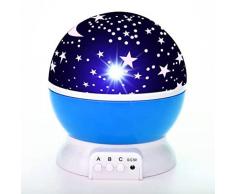 Proiettore Stelle Soffitto, Luce Notturna Bambini Con 8 Colori Luci & 360° Rotazione, Luce Notte per Bambini, Neonati, Compleanno, Vivai (BLU)