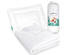 FAM HOME set di biancheria da letto per bambini 4 stagioni, piumone 100 x135 bambini e cuscino 40x60| Qualità certificata Oeko-tex Standard 100| Realizzato in UE|Adatto per letto 70x140cm
